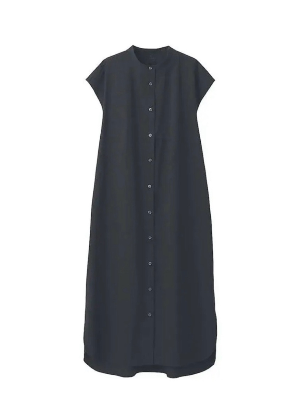 MUJI 100% linen French sleeve button-down shirtdress.